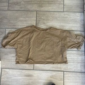 Brown balance cropped tee size large
